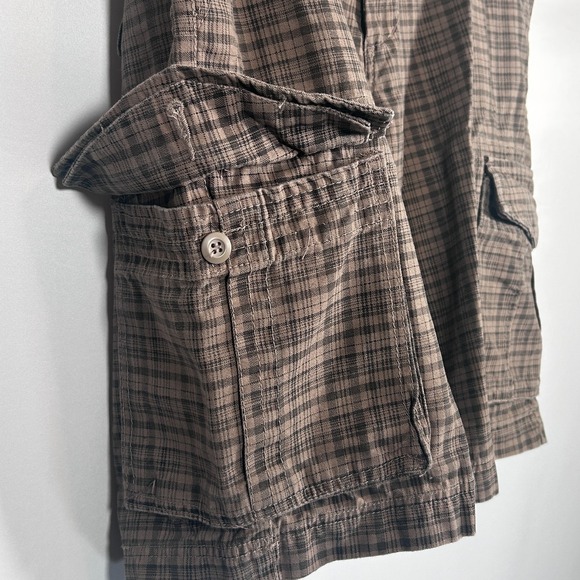 Urban Pipeline Y2K Skater Shorts Cargo Mens 100% Cotton Baggy Plaid Belt Size 34 - Picture 8 of 13